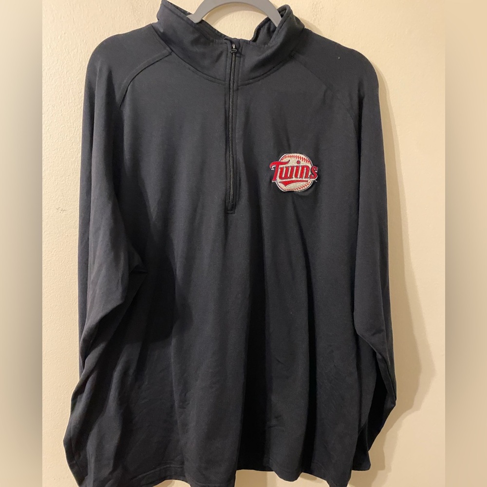 Mens Minnesota Twins MLB Genuine Merchandise 1/4‎ Zip Blue Pullover Size 2XL XXL